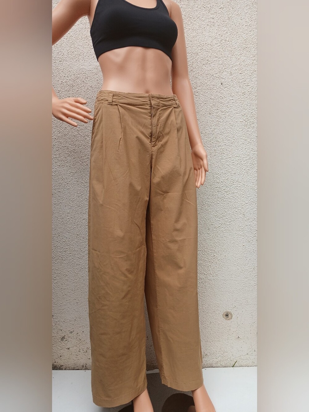 Anthropologie Printed Wide Leg Crop Pants Lyocell Side Stripe US 6
